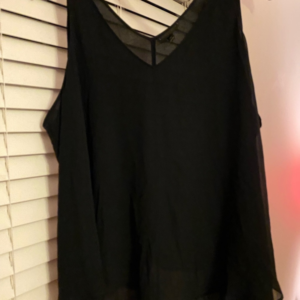 Double v-neck flowy top